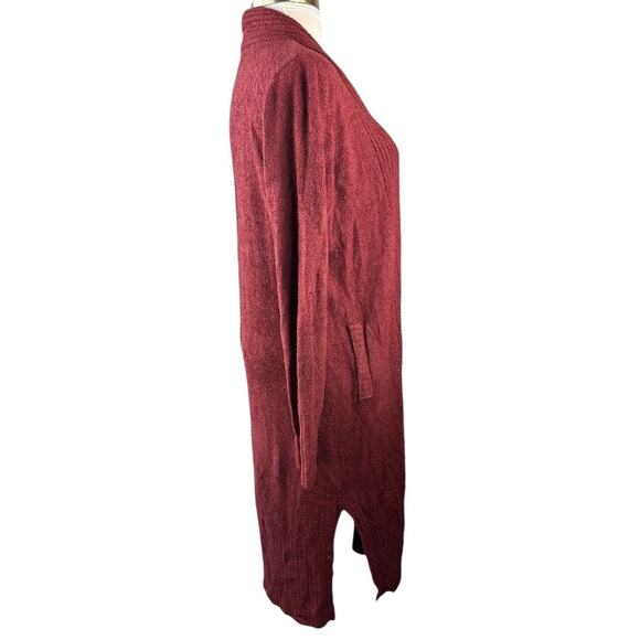 Barefoot Dreams CozyChic Lite Catalina Long Cardigan Red Rib Cardi Women's Large - Picture 8 of 11